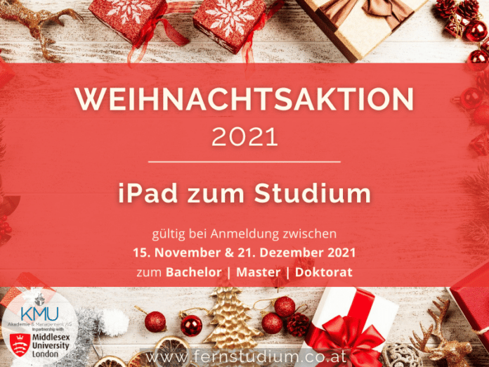 Fernstudium jetzt mit iPad starten - Weihnachtsaktion | KMU Akademie - fernstudium.co.at Fernstudium jetzt mit iPad starten - Weihnachtsaktion | KMU Akademie - fernstudium.co.at
