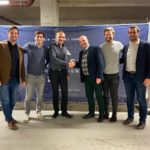 Die Gleichenfeier fand witterungsgeschützt in der Tiefgarage statt: Hans-Jürgen Steiner, Invester United Benefits; Thomas Deutinger, Wealthcore Investment Management; Martin Diesner, Swietelsky; Martin Vabitsch, United Benefits Holding; Roland Schwaiger, Invester United Benefits; Josef Honeder, Swietelsky (v.l.n.r.)